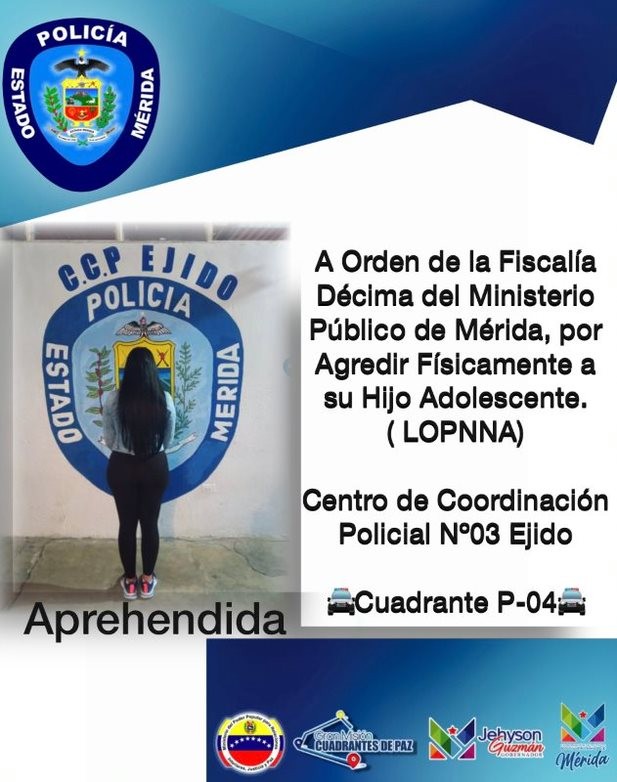 Diario Frontera, Frontera Digital,  POLIMÉRIDA, Sucesos, ,POLICÍA CAPTURO A MADRE POR MALTRATO
A SU HIJO ADOLESCENTE EN EJIDO