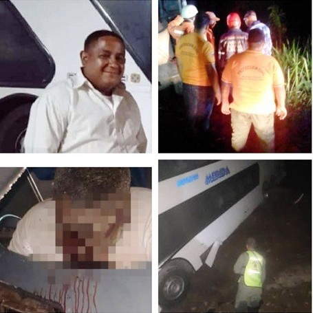 Diario Frontera, Frontera Digital,  TRANSPORTISTA FALLECIÓ, EXPRESOS MÈRIDA, Sucesos, ,TRANSPORTISTA FALLECIÓ AL CHOCAR Y VOLCAR AUTOBÚS 
CONTRA PUENTE GUARURÍES LÍMITE CON TÁCHIRA