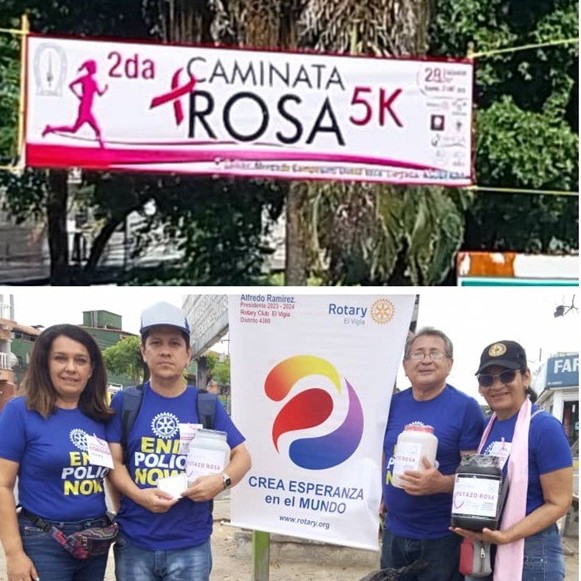 Diario Frontera, Frontera Digital,  Día del Cáncer de Mama, ROTARY EL VGÍA, POTAZO ROSA, El Vigía Panamericana, ,Rotary conmemoró Día del Cáncer de Mama 
con el Potazo Rosa en El Vigía
