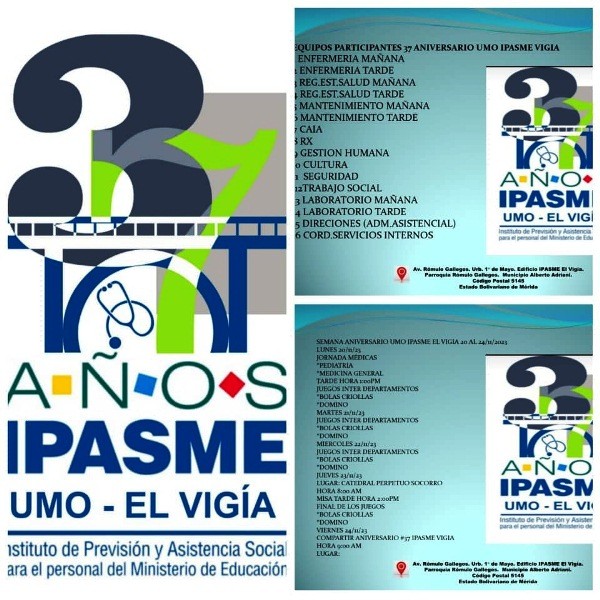 Diario Frontera, Frontera Digital,  IPAS ME 37 aniversario en El Vigía, El Vigía Panamericana, ,La unidad médica Ipasme celebrará 
sus 37 aniversario en El Vigía