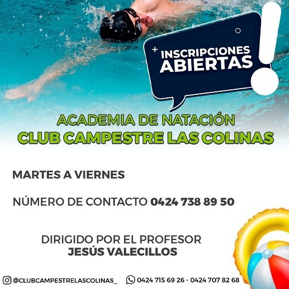 Diario Frontera, Frontera Digital,  Abierta las inscripciones para natación, CLUB LAS COLINAS, El Vigía Panamericana, ,Abierta las inscripciones para natación 
del Club Campreste Las Colinas en El Vigía
