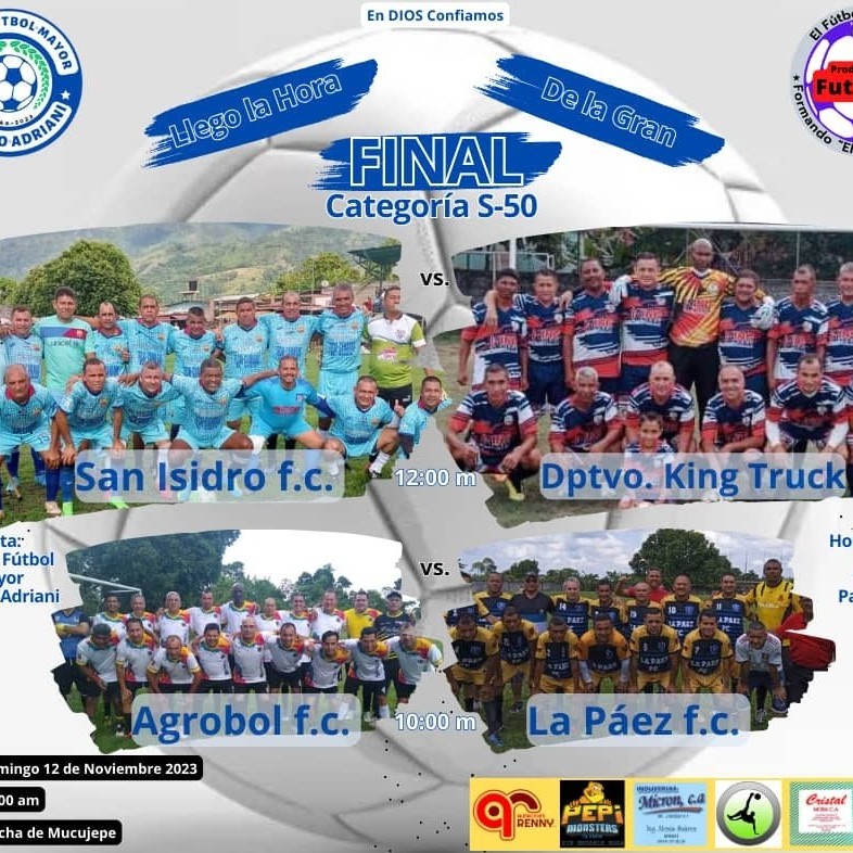 Diario Frontera, Frontera Digital,  Liga Mayor de Fútbol Municipal, ALBERTO ADRIANI, MÉRIDA, Deportes, ,Liga Mayor de Fútbol Municipal realizará este domingo
semi final categoría master en cancha de Mucujepe