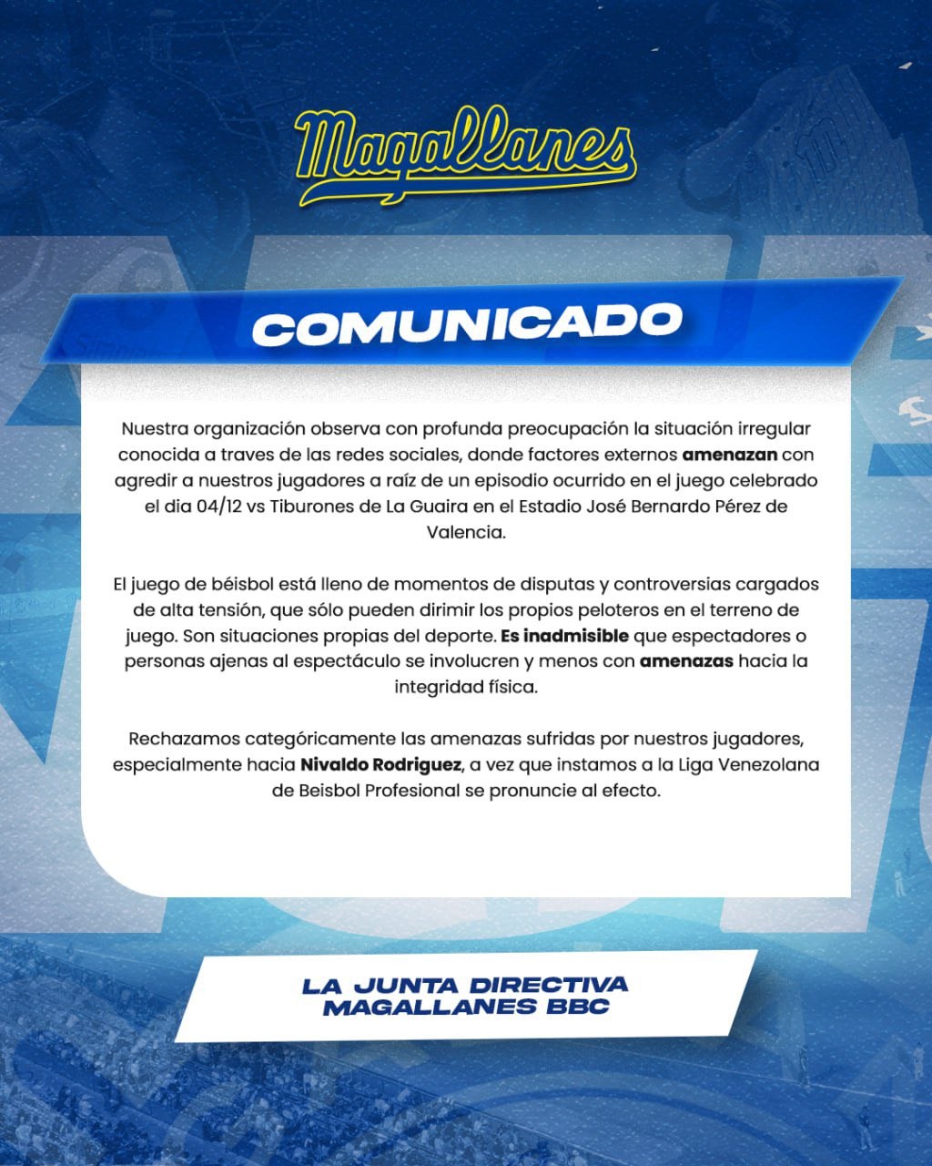 Diario Frontera, Frontera Digital,  Ronald Acuña Jr., Navengantes del Magallanes, LVBP, Deportes, ,Magallanes rechaza amenazas del padre de Ronald Acuña y exige a la LVBP pronunciarse