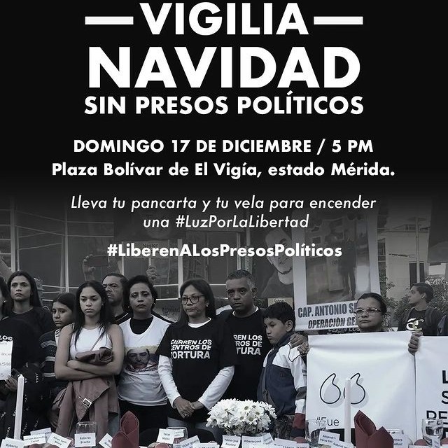 Diario Frontera, Frontera Digital,  Jorge Bello Taborda, Presos Políticos, El Vigía, municipio Alberto Adriani, El Vigía Panamericana, ,Vigilia por una navidad sin presos políticos
