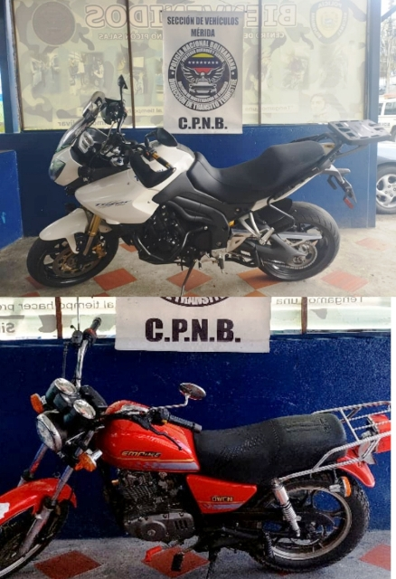 Diario Frontera, Frontera Digital,  RETENCIÓN DE DOS VEHÍCULOS, PNB, SIIPOL, Sucesos, ,PNB-Mérida retuvo dos vehículos tipo moto  
por  alteración de seriales y solicitud ante el Sistema SIIPOL