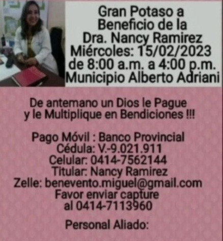 Diario Frontera, Frontera Digital,  POTAZO POR NANCY RAMÍREZ, EL VIGÍA, El Vigía Panamericana, ,GREMIOS VIGIENSE EFECTUARÁN UN POTAZO 
A BENEFICIO DE NANCY RAMÍREZ EN EL VIGÍA