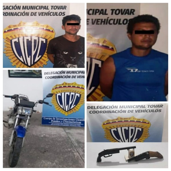 Diario Frontera, Frontera Digital,  CICPC, SANTA CRUZ DE MORA, Sucesos, ,Cicpc capturó a dos integrantes de “Los Criollos” en Santa Cruz de Mora