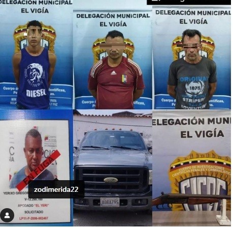 Diario Frontera, Frontera Digital,  CAPTURADOS, BANDA EL YERI, grupo delictivo “El Yeri”, Sucesos, ,Cicpc capturó a tres integrantes
del grupo delictivo “El Yeri” en El Vigía