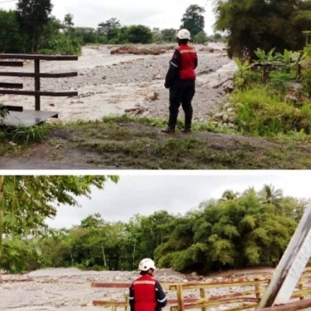 Diario Frontera, Frontera Digital,  PUENTE RÍO MUCUJEPE, ALCALDÌA DE ALBERTO ADRIANI, El Vigía Panamericana, ,Bomberos inspeccionaron río Mucujepe constatando
socavamiento de las bases del puente