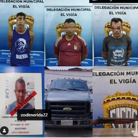 Diario Frontera, Frontera Digital,  CAPTURADOS, BANDA EL YERI, grupo delictivo “El Yeri”, Sucesos, ,Cicpc capturó a tres integrantes
del grupo delictivo “El Yeri” en El Vigía