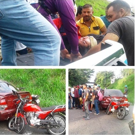 Diario Frontera, Frontera Digital,  Copiloto de motorizado, LESIONADO, EL VIGÍA, Sucesos, ,Copiloto de motorizado lesionada
al impactar contra vehículo en El Vigía