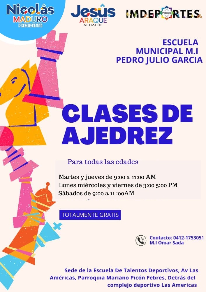 Diario Frontera, Frontera Digital,  Escuela municipal de Ajedrez "Julio García", ALCALDÍA DEL MUNICIPIO LIBERTADOR, JESÚS ARAQUE, Deportes, ,Alcalde Jesús Araque invita a formar parte 
de la Escuela municipal de Ajedrez "Julio García"