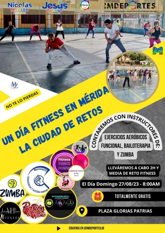 Diario Frontera, Frontera Digital,  Un día de Fitness  en Mérida, ALCALDÍA DE MÉRIDA, JESÚS ARAQUE, Deportes, ,Alcalde Jesús Araque realizará Mega evento deportivo "Un día de Fitness  en Mérida ciudad de Retos"
