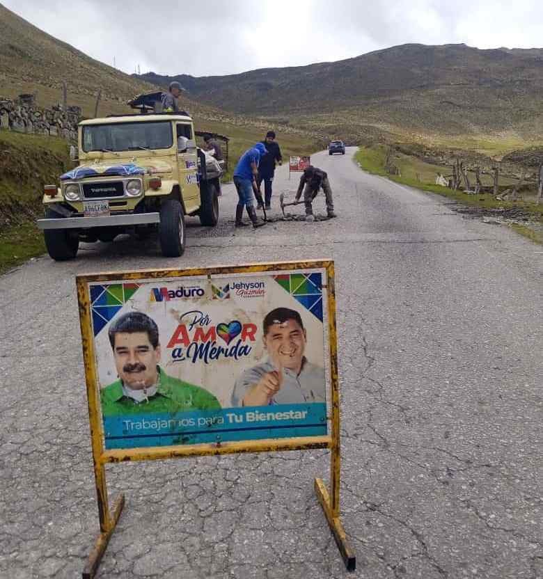 Diario Frontera, Frontera Digital,  BAHCEO COLLADO DEL CÓNDOR, MÉRIDA, JEHYSON GUZMÁN, Páramo, ,Jehyson Guzmán continúa bacheo en la vía del Collado del Cóndor