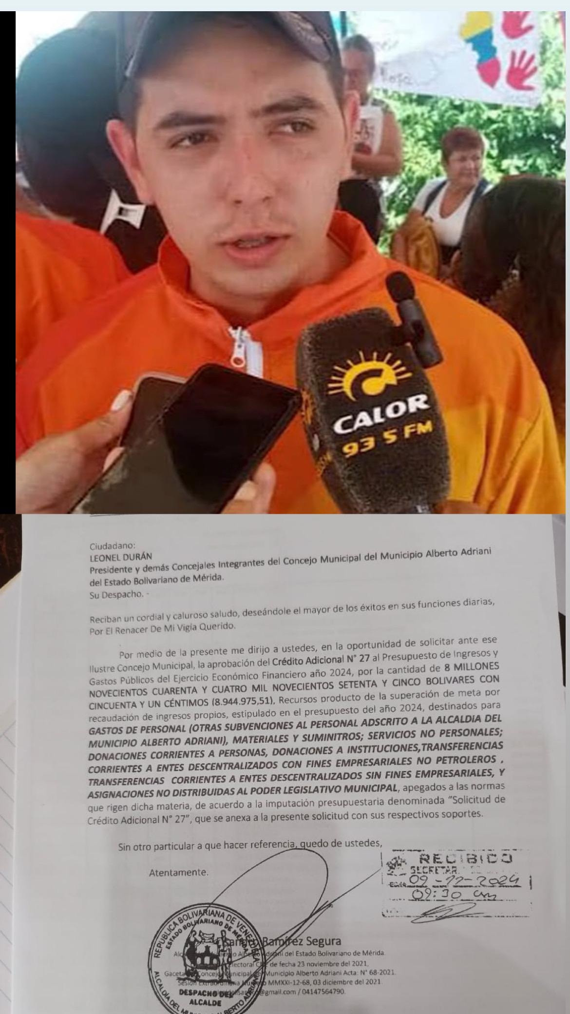 Diario Frontera, Frontera Digital,  El Vigía Panamericana, ,Rodni Quintero: “Alcalde Lisandro Segura se le olvidó la partida 404 en los créditos adicionales”
