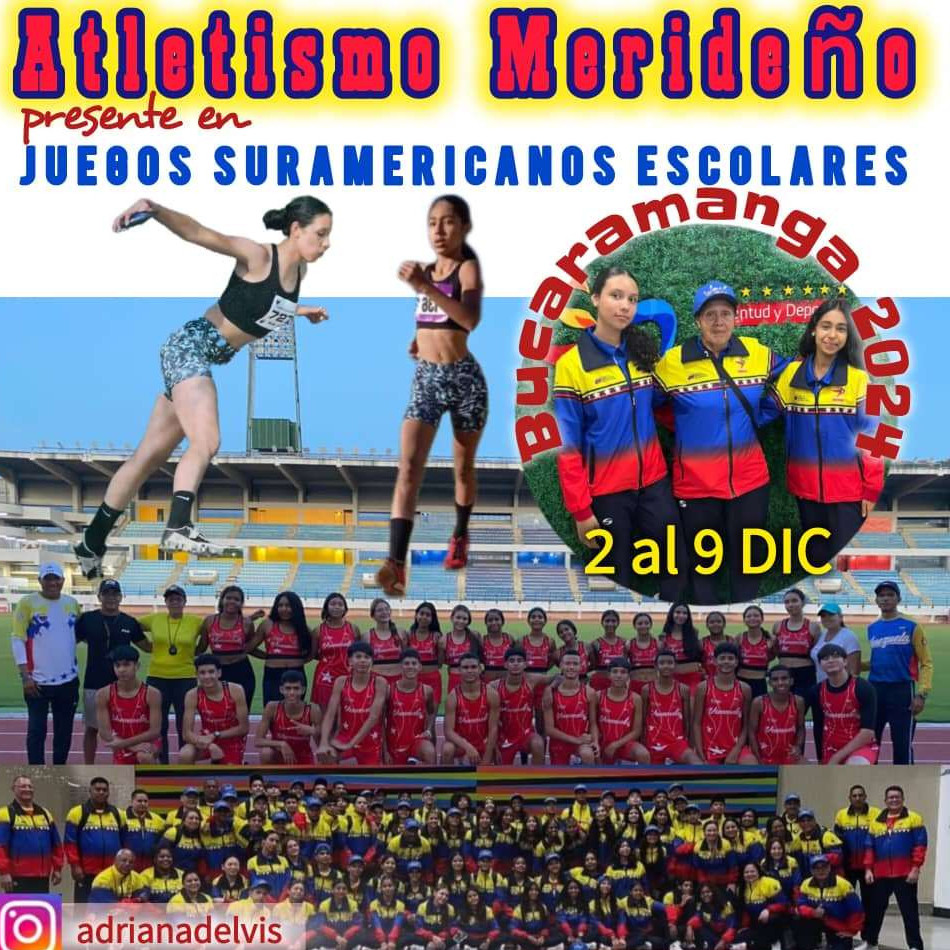 Diario Frontera, Frontera Digital,  Deportes, ,Atletismo merideño presente en los Juegos Sudamericanos Escolares Bucaramanga 2024