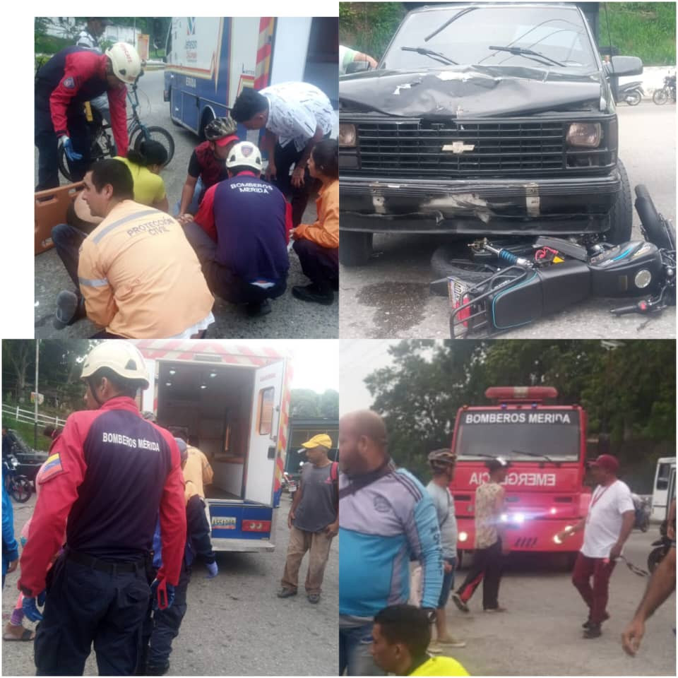 Diario Frontera, Frontera Digital,  Sucesos, ,Joven y una adolescente resultaron lesionados en colisión entre una camioneta y una moto en El Vigía