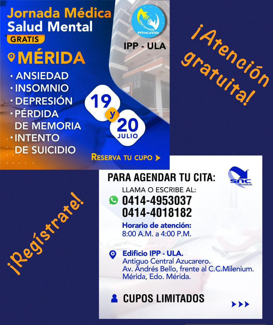 Diario Frontera, Frontera Digital,  Salud, Regionales, ,Jornada Médica de Salud Mental se realizará en la sede del IPP – ULA