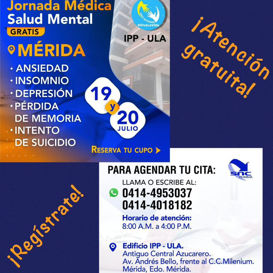 Diario Frontera, Frontera Digital,  Salud, Regionales, ,Jornada Médica de Salud Mental se realizará en la sede del IPP – ULA
