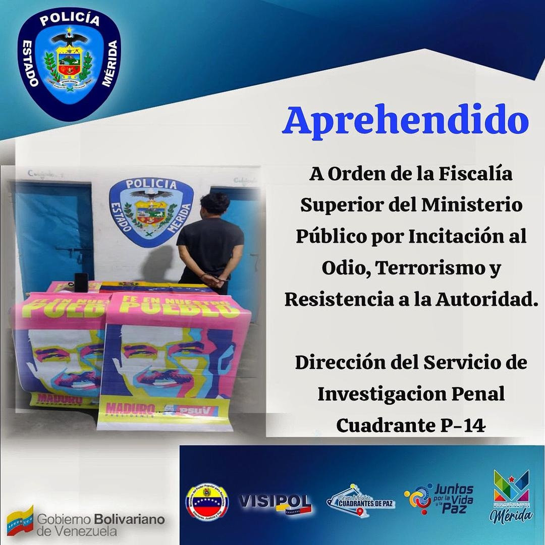 Diario Frontera, Frontera Digital,  Sucesos, ,Policía detuvo a joven por instigación al odio y resistencia a la autoridad en Mérida