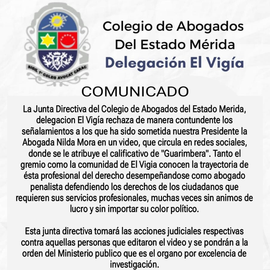 Diario Frontera, Frontera Digital,  El Vigía Panamericana, ,Directiva del Colegio de Abogados delegación El Vigía rechaza los señalamientos contra su presidenta