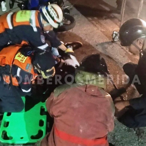 Diario Frontera, Frontera Digital,  Sucesos, ,Joven motorizado resulto herido 
tras vuelco de moto en Mérida