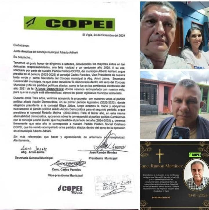 Diario Frontera, Frontera Digital,  Politica, ,Partido Copei exige a Acción Democrática y Cambiemos presidir la directiva del Concejo Municipal de Alberto Adriani