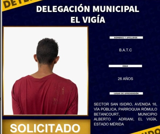 Diario Frontera, Frontera Digital,  Sucesos, ,CICPC capturó a joven por estar solicitado
por violencia física y robo leve en El Vigía