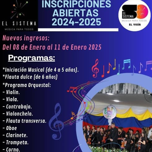 Diario Frontera, Frontera Digital,  El Vigía Panamericana, ,Abiertas las inscripciones en las diferentes escuelas de la Orquesta Sinfónica Juvenil e Infantil de El Vigía