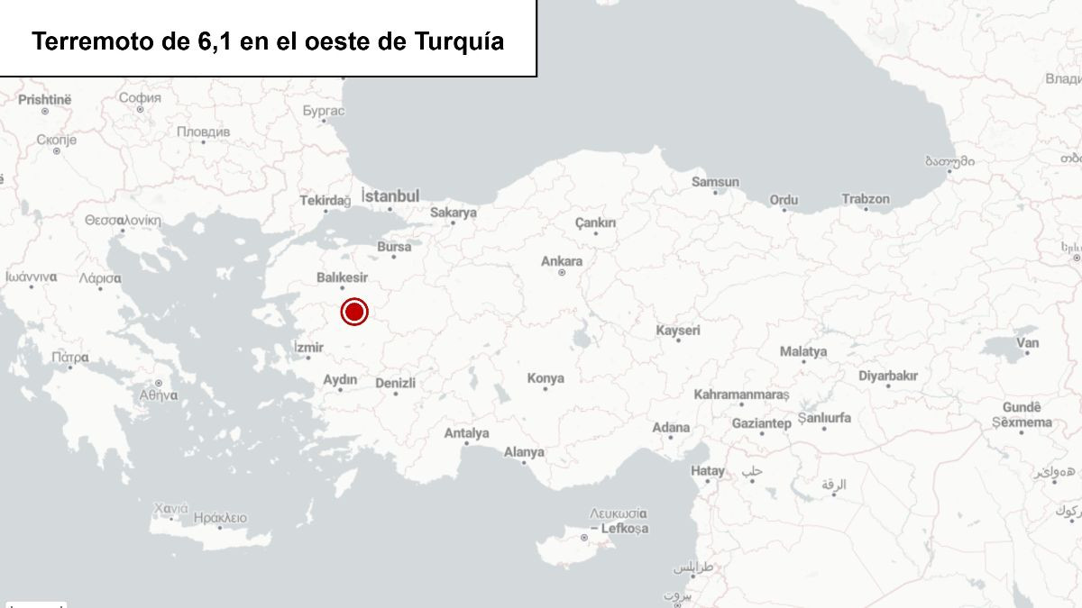 Diario Frontera, Frontera Digital,  Internacionales, ,El sismo tuvo lugar a las 22.48 hora local (19.48 GMT) en la provincia de Balikesir, con epicentro en el municipio de Sindirgi, informó el servicio de emergencias turco AFAD.,Un terremoto de magnitud 6,1 sacude el oeste de Turquía