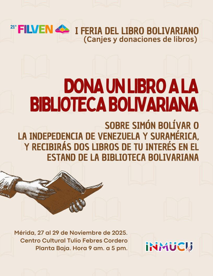 Diario Frontera, Frontera Digital,  Regionales, ,Este programa prevé el canje, recepción y donación de obras literarias que tengan que ver o cuya temática sea la vida y obra de Simón Bolívar,Se inicia la Campaña Dona un Libro para la Biblioteca Bolivariana
