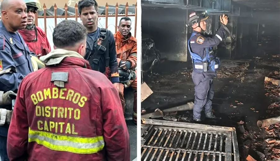 Diario Frontera, Frontera Digital,  Nacionales, ,Los bomberos lograron controlar las llamas y evitar su propagación a otros niveles del edificio ubicado en Santa Mónica| Foto Bomberos de Caracas,Incendio en edificio de Santa Mónica deja 11 vehículos calcinados y 150 vecinos desalojados