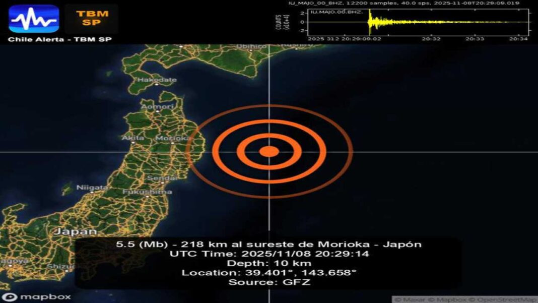 Diario Frontera, Frontera Digital,  Internacionales, ,El sismo se produjo frente a las costas de Iwate poco después de las 17:03 hora local (08:03 GMT), según JMA.,Terremoto de magnitud 6,7 en noreste de Japón genera alerta de tsunami