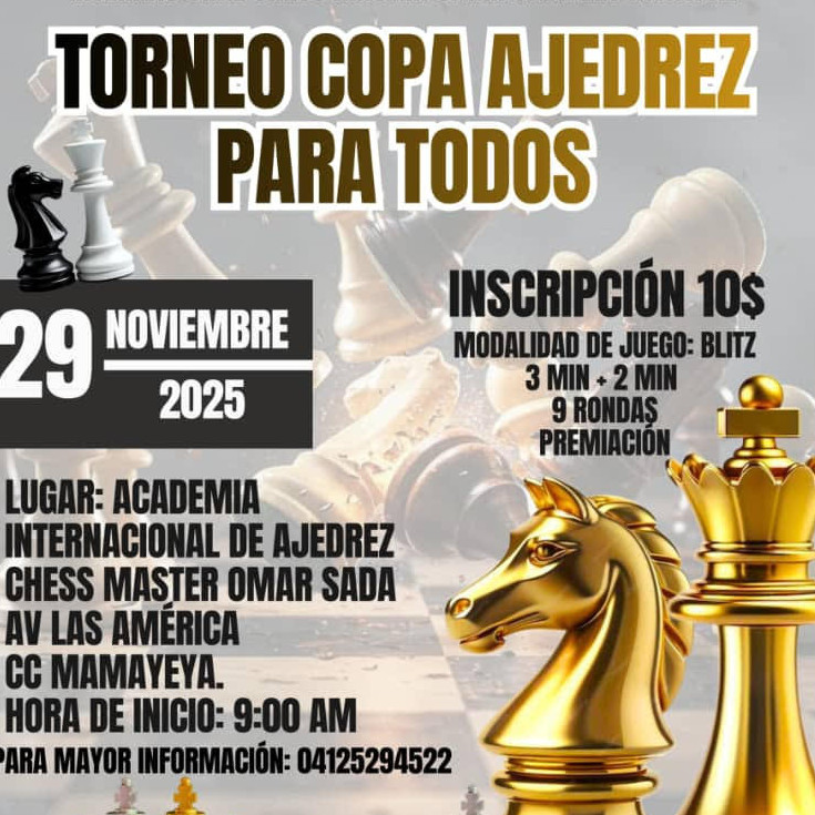 Diario Frontera, Frontera Digital,  Deportes, ,Este 29 de noviembre se juega la Copa “Ajedrez para todos” 
en la Academia Chess Master Omar Sada