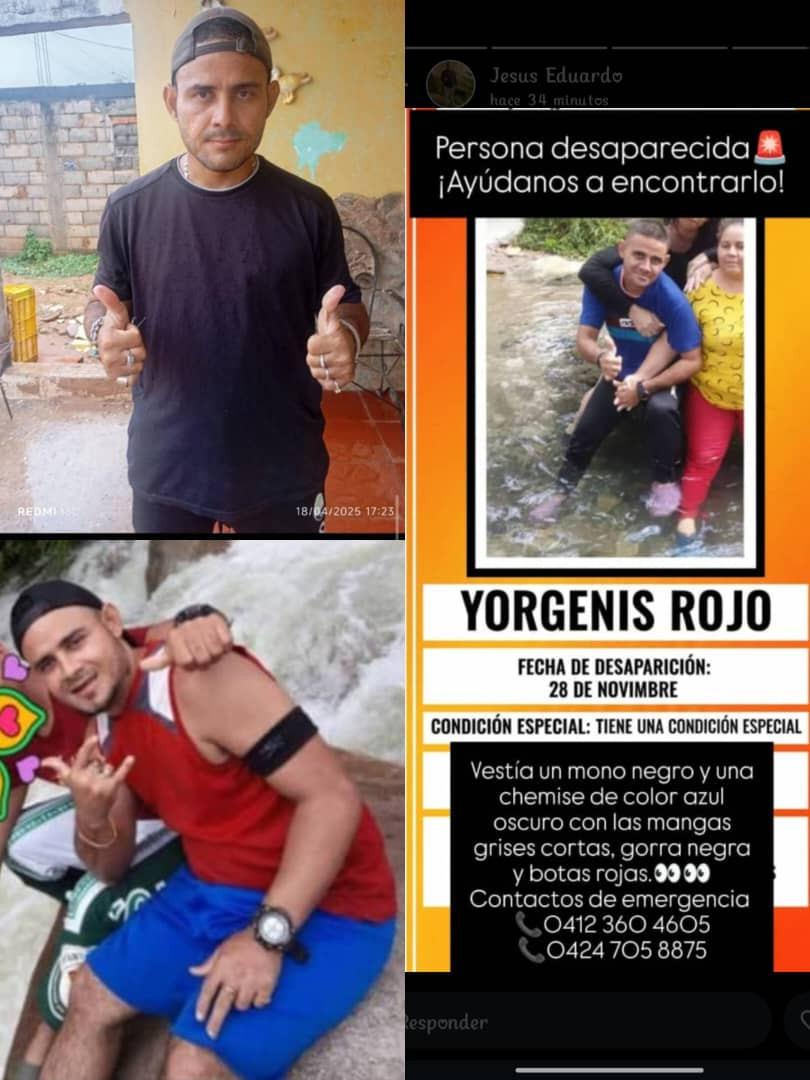 Diario Frontera, Frontera Digital,  El Vigía Panamericana, ,Denuncian desaparición de Yorgenis Rojo desde hace más de un mes en El Vigía