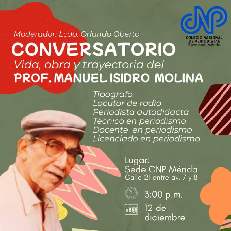 Diario Frontera, Frontera Digital,  Regionales, ,Conversatorio sobre el maestro Manuel Isidro Molina Gavidia a 110 años de su natalicio