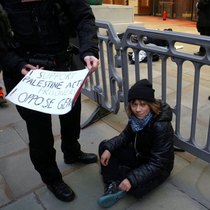 Diario Frontera, Frontera Digital,  Internacionales, ,Detuvieron a Greta Thunberg en Londres por apoyar a militantes encarcelados de Palestine Action