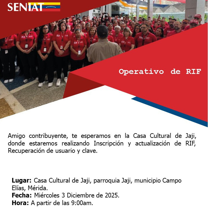 Diario Frontera, Frontera Digital,  Regionales, ,Jornada de RIF llega este miércoles a Jají 
en Campo Elías de Mérida