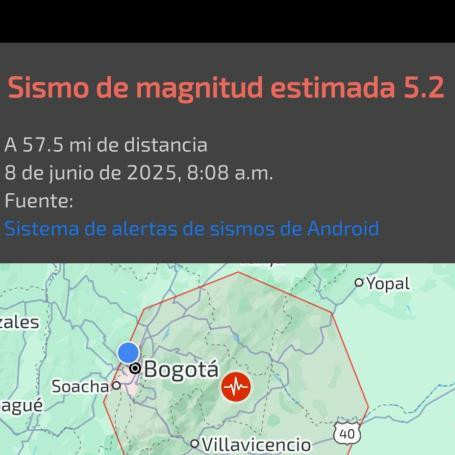 Diario Frontera, Frontera Digital,  Internacionales, ,Temblor de aproximadamente 6.5 sacude a Bogotá, Villavicencio 
y otras ciudades de Colombia este domingo 8 de junio