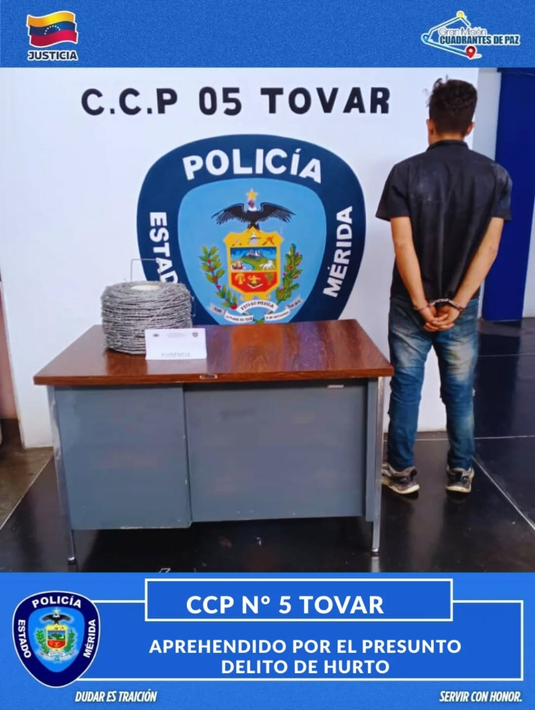 Diario Frontera, Frontera Digital,  Sucesos, ,Policía aprehendió a un joven por el delito de hurto en el municipio Tovar