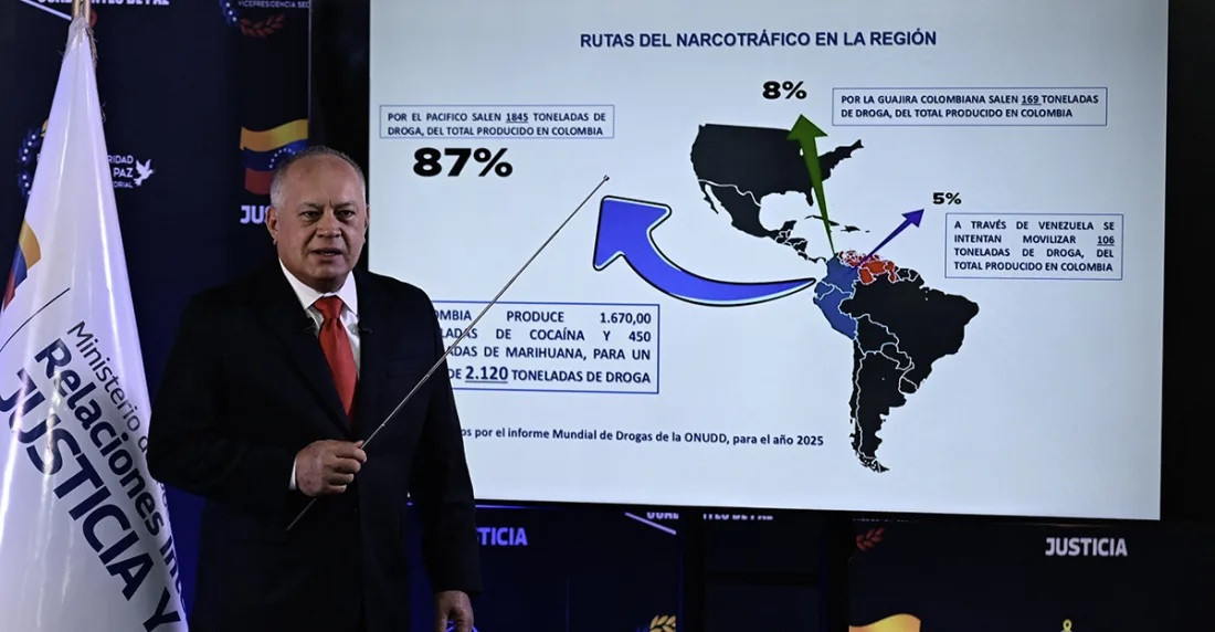 Diario Frontera, Frontera Digital,  Politica, ,Diosdado Cabello: 87% de la droga de Colombia sale por el Pacífico