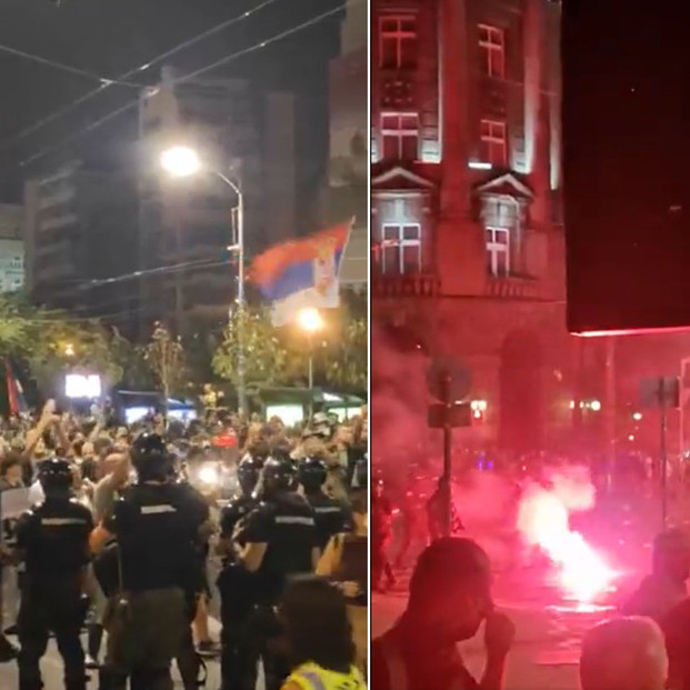 Diario Frontera, Frontera Digital,  Internacionales, ,Bengalas, piedras y gas lacrimógeno: 
Serbia vive otra jornada de violentas protestas
