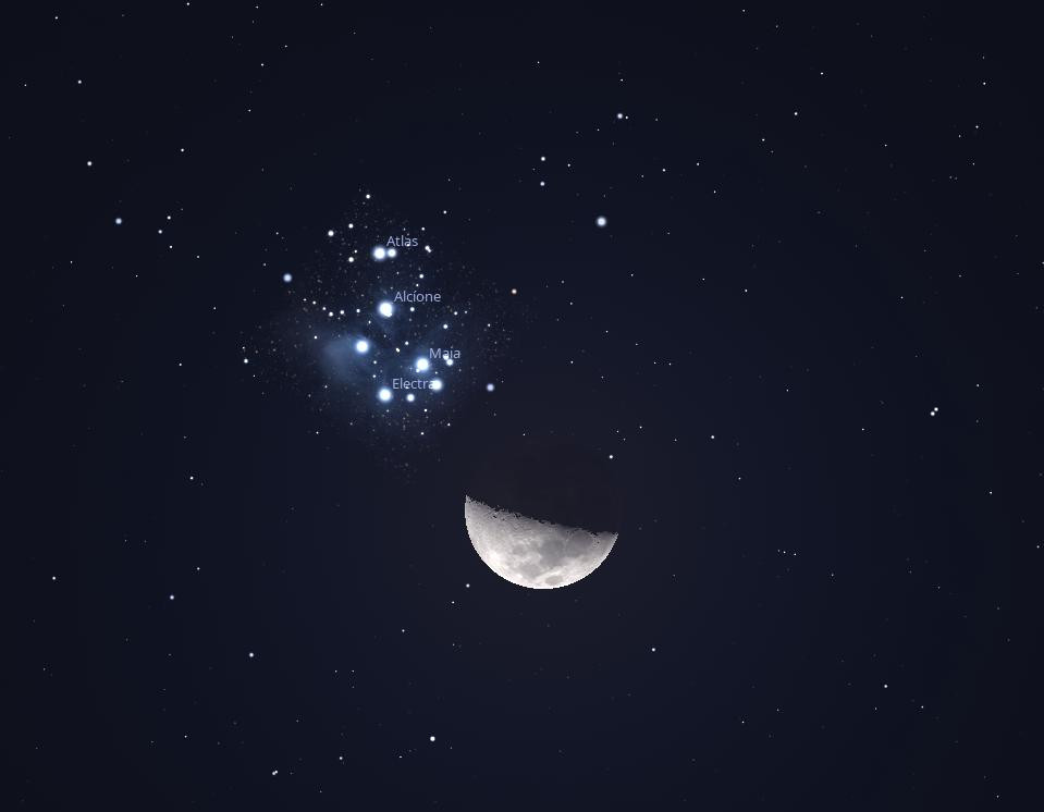 Diario Frontera, Frontera Digital,  Tecnología, ,Este lunes Las Pléyades estarán a 1.2°S de la Luna