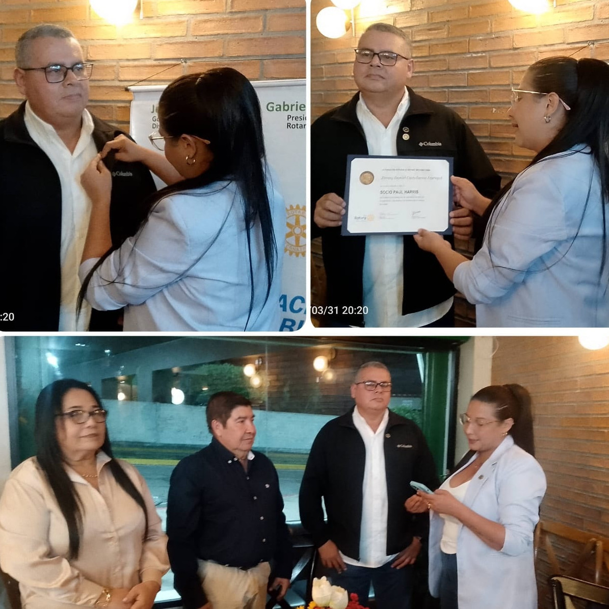 Diario Frontera, Frontera Digital,  El Vigía Panamericana, ,Mayra Mendoza y Daniel Castellano 
reciben la distinción Paul Harris en Rotary El Vigía