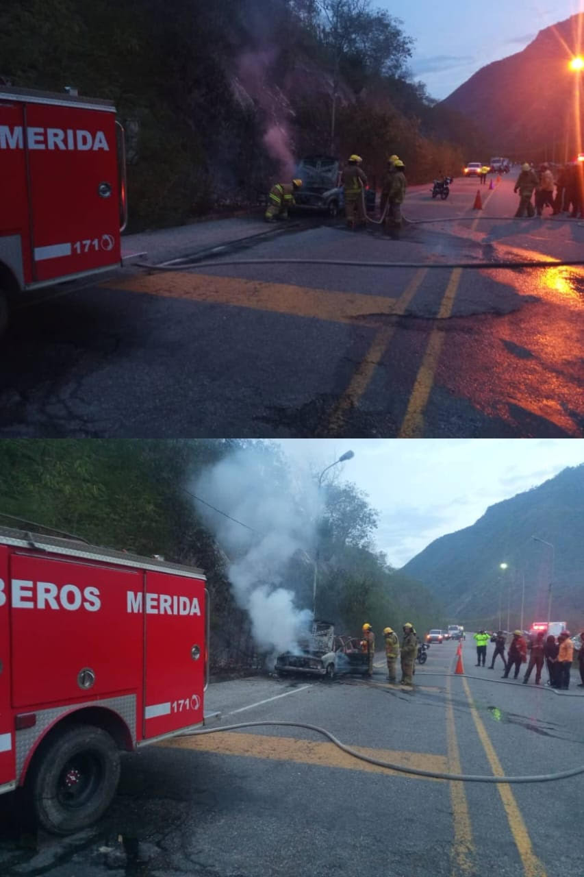 Diario Frontera, Frontera Digital,  Sucesos, ,La investigación para determinar posibles causa que produjo el incendio será por parte de una comisión de la Policía Nacional Bolivariana adscrita a la estación policial de Estanques.,Bomberos controlaron incendio de vehículo 
en la entrada al túnel Estanques