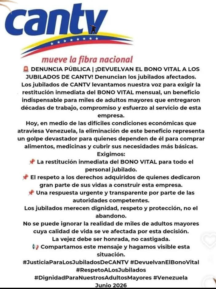 Diario Frontera, Frontera Digital,  Regionales, ,Jubilados de Cantv levantan la voz en Mérida,Jubilados de Cantv llaman a protesta en Mérida por eliminación del Bono Vital