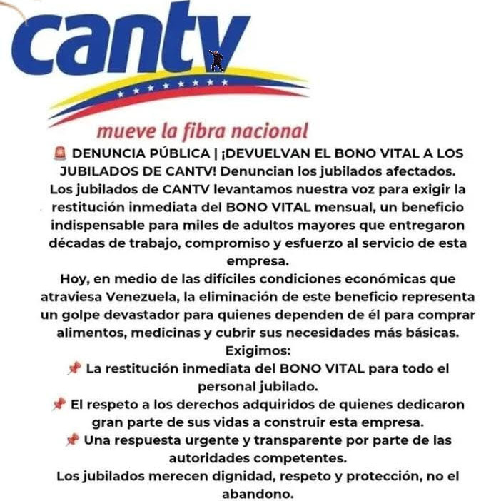 Diario Frontera, Frontera Digital,  Regionales, ,Jubilados de Cantv llaman a protesta en Mérida por eliminación del Bono Vital