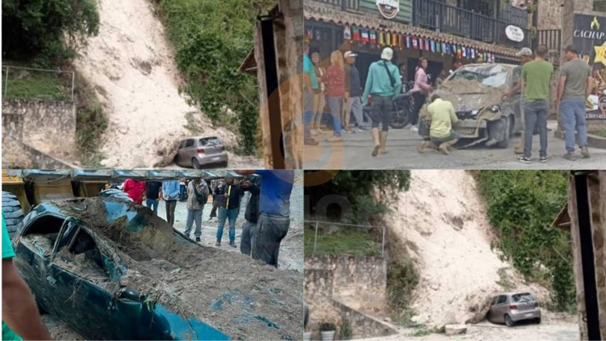 Diario Frontera, Frontera Digital,  Nacionales, ,Tres vehículos tapiados dejó deslizamiento de tierra en la Colonia Tovar