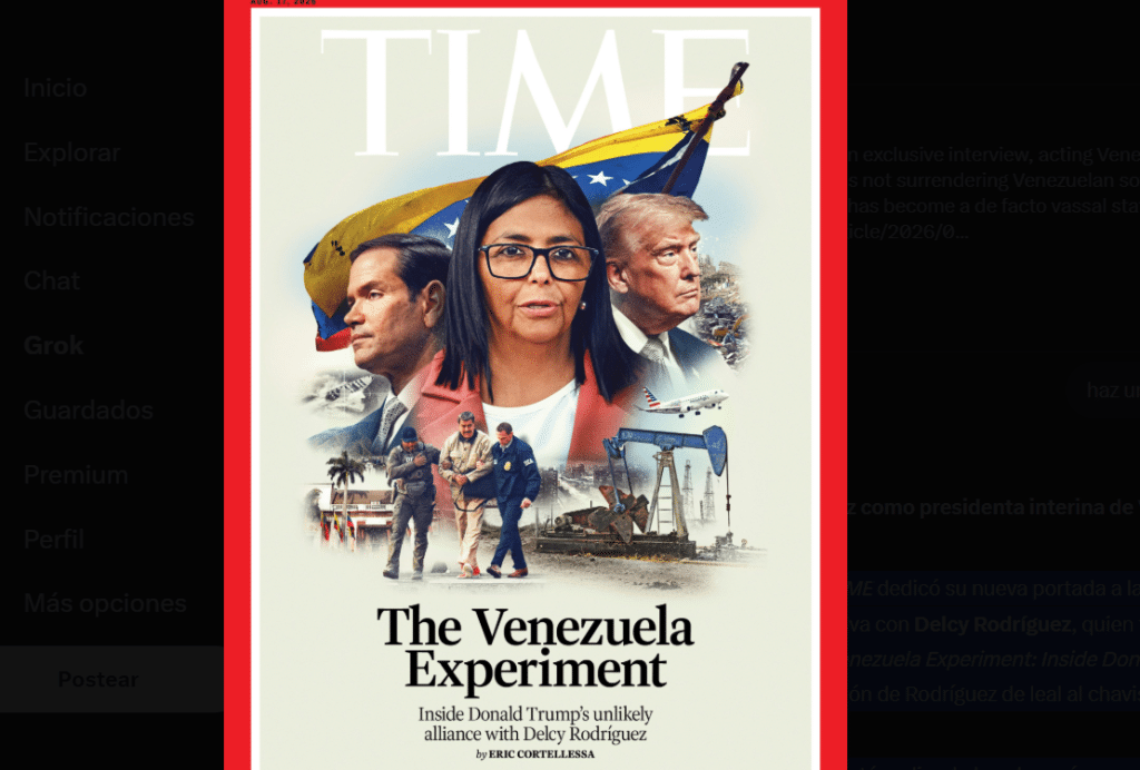 Diario Frontera, Frontera Digital,  Internacionales, ,Delcy Rodríguez en portada de Time: “Pasó de aliada de Maduro a representante de Trump”
