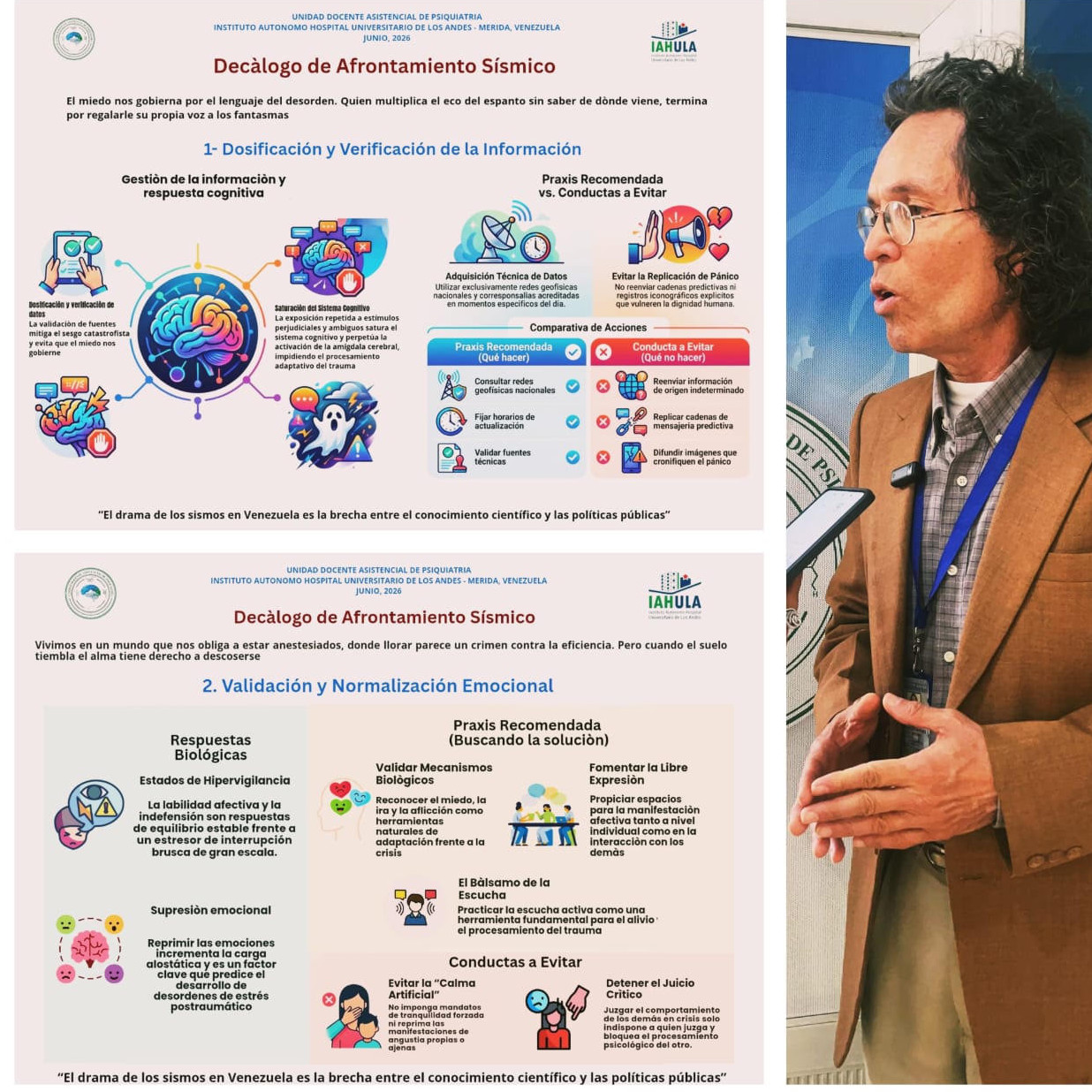 Diario Frontera, Frontera Digital,  Salud, ,Especialista en Psiquiatría de la ULA presenta 
"Decálogo de Afrontamiento Sísmico" para orientar a la población